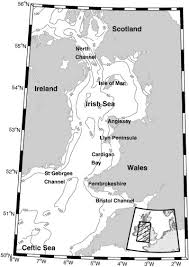 Bathymetry Of The Irish Sea With Water Depth Mean Sea
