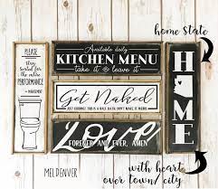 Rustic Long Narrow Farmhouse Signs You Choose Kitchen Etsy Kitchen Humor Farmhouse Signs Pallet Painting