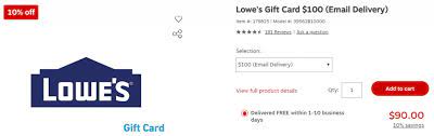 Earn points on most purchases to use as discounts towards your future purchases. 10 Off Lowe S Gift Cards At Staples Com The Money Ninja