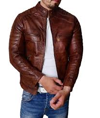 Men Vintage Motorcycle Rider Cafe Racer Retro Brown Real Leather Jacket Coats Jackets In 2020 Brown Leather Jacket Men Leather Jacket Men Leather Jacket