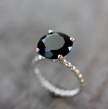 Round Black Spinel Ring Recycle Silver Ring Black Stone Engagement Ring By Onegarnetgirl Gemstone Ring Handmade Engagement Ring Black Diamond Ring Engagement Black Diamond Engagement Black Stone Ring