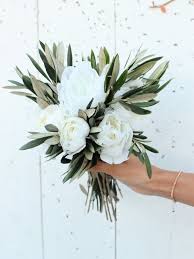Real Olive Leaf Bouquet Greenery Bouquet With Silk Blooms Etsy Floral 2019 Cotton Diy Diy Wedding Flowers Bouquet Flower Bouquet Wedding Diy Wedding Flowers