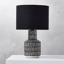 Shop Hatch Black And White Table Lamp White Hatch Marks On Black Painted Ceramic Base Gives This Table Lamp Or Black Table Lamps Modern Table Lamp Black Lamps