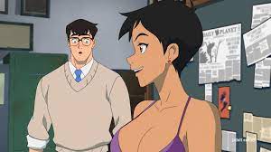 1boy 1girls big breasts bra brown hair busty casual casual  underwear clark kent clark kent (my adventures with superman) cleavage  clothing dark skin dc dc comics edit female human