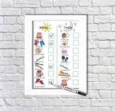 Daily Routine Planner Kids Schedule Morning And Evening Routine For Boys And Girls Checklist Dry Erase Chart