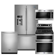 Ovens, microwaves, refrigerators, and dishwashers come bundled with style & service. Maytag 4 Piece Fingerprint Resistant Stainless Steel Kitchen Suite At Menards