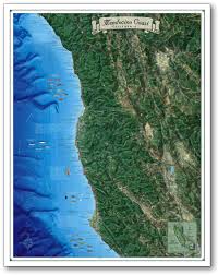 Detailed map of northern california showing counties, major cities, tourist attractions, highways and airports. Mendocino Coast Map Coastal California Series Bluewater Maps