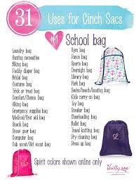 31 Uses Cinch Sack Thirty One Gifts Thirty One Organization Thirty One Facebook