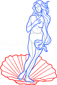How To Draw The Birth Of Venus The Birth Of Venus Step By Step Drawing Guide By Dawn Dragoart Com Art The Birth Of Venus Line Art Drawings