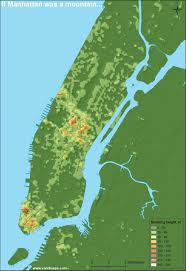 Harta reprezentarea suprafeței sferice a pământului pe o suprafață plană se face cu ajutorul hărții. Manhattan Elevation Map Altitudine Harta Din Manhattan New York Sua