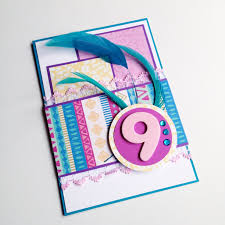 Birthday Ideas For 9 Year Old Daughter Feathers And Stripes Birthday Card For A 9 Year Old Girl Made For My Niece Old Birthday Cards Girl Birthday Cards Kids Birthday Cards