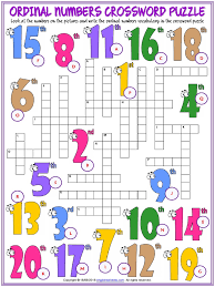 We've got worksheets for tracing numbers, counting practice, number recognition, number patterns, color by number and much, much more! Ordinal Numbers Vocabulary Esl Crossword Puzzle Worksheet For Kids