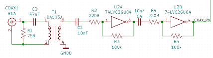 Spdif began as a way to move audio within devices. Coaxial S Pdif Input Circuit Electrical Engineering Stack Exchange