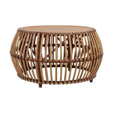 Barbados Coffee Table In Natural Rattan Leather Oz Design Furniture