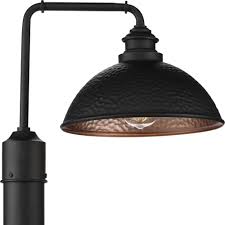 Progress Lighting P540032 031 Englewood One Light Post Lantern With Hammered Shade 13 7 16 X 16 X 12 Black