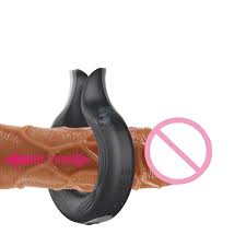 Rubber Penis Ring Silicone Vibrator Delay Ejaculation Vibrating Cock Ring  for Men Sex Toy