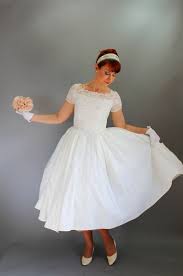 1950s Wedding Dresses For Sale Sale Vintage 1950s White Lace Wedding Dress Tea Length F Tea Length Wedding Dress White Lace Wedding Dress Wedding Dresses
