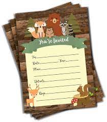 Maybe you would like to learn more about one of these? Amazon Com 50 Cute Rustic Woodland Forest Animals Baby Shower Invitations And Envelopes Large Size 5x7 Baby Shower Birthday Party Any Occasion Fox Hedge Hog Deer Squirrel Raccoon Bear Baby