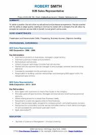 b2b sales representative resume samples