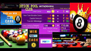 How to earn money by playing 8 ball pool? Stick Pool Club Earn Money Withdrawal Paytm Wallet Youtube