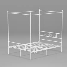 Shop for more shop for bed frames & bases available online at walmart.ca. Teraves 4 Post Steel Queen Size Balck Canopy Bed Platform Frame With Ball Design Slats Walmart Com Unique Bed Frames Queen Canopy Bed Frame Canopy Bed Frame