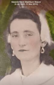 Mrs Marjorie Marie Mashburn Beaver (1929-2010)