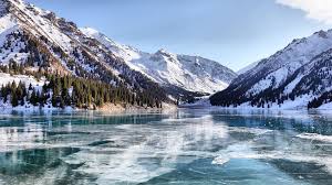 Almaty Lac D Hiver Fonds D Ecran 1920x1080 Paysage Hiver Scene D Hiver Scenique