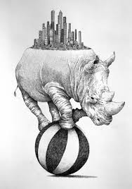 1001 Photos De Dessin Noir Et Blanc Qui Vont Vous Aider A Ameliorer Votre Technique Dessin Noir Et Blanc Art Rhinoceros Dessin D Animal