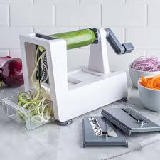It's a smaller device, so it's a smaller box, but it does come with some parts that you'll need to assemble (the handle and spinner). Ksp Veg Prep Table Top Spiral Vegetable Slicer White Grey Kitchen Stuff Plus