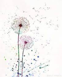 Dandelion Print Flower Poster Dandelion Flower Print Etsy Watercolor Wall Art Dandelion Art Watercolor Art Prints