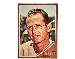 1962 Topps #129A Lee Walls RARE ERROR! White Shirt/facing Right!