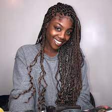 Small Box Braids With Curly Ends Small Box Braids Hairstyles Braids With Curls Box Braids Hairstyles
