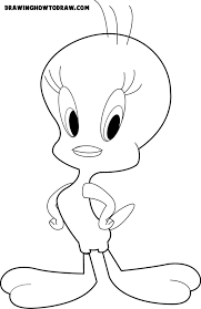How To Draw Tweety Bird From Looney Tunes With Easy Steps Drawing Tutorial How To Draw Step By Step Drawing Tutorials In 2020 Bunny Coloring Pages Looney Tunes Bird Coloring Pages