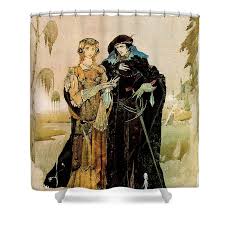 Faust and Margaret #1 Shower Curtain by Harry Clarke
