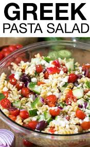 This Easy Greek Pasta Salad Is Quick To Make And Delicious To Eat Loaded With Feta And Fresh Veggies Its Perfec Greek Salad Pasta Greek Pasta Healthy Recipes