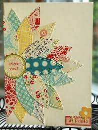 Using a piece of scrapbook paper is a great way to make paper cards in minutes. Cute Card Beautiful Handmade Cards Cards Handmade Fabric Cards