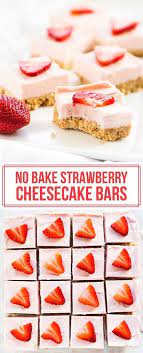 No Bake Strawberry Cheesecake Bars Recipe Strawberry Cheesecake Bars Recipes Baked Strawberries Cheesecake Bar Recipes