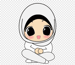The image is png format with a clean transparent background. Karakter Wanita Mengenakan Gaun Putih Gambar Kartun Muslim Hijab Islam Muslim Putih Anak Wajah Png Pngwing