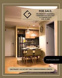 FOR SALE: 1 Bedroom at The Grove By Rockwell, Pasig Size: 41 sqm (Plus  parking and balcony) P8,000,000 all inclusive of taxes and brokers fee  Fully furnished Tenanted until April 2025 ——