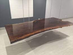 Floating Walnut Natural Edge Dining Table Created With One Of Our Slabs By Customer Don Loguercio Visit Our W Natural Edge Dining Table Live Edge Table Table