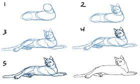 How To Draw A Cat Lying Down Animal Drawings Cat Drawing Tutorial Cat And Dog Drawing