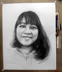Commissioned charcoal portrait of a woman