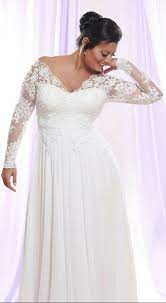 Timeless Plus Size Wedding Dress With Long Lace Sleeves And Chiffon Flowy Skirt Tara Studio Le Wedding Dresses Wedding Dresses Lace Wedding Dress Long Sleeve