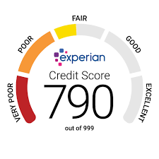 your experian credit score is 790 out of 999