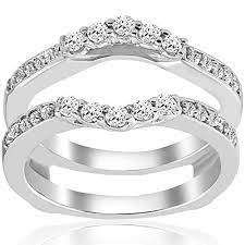 Pompeii3 Inc 1 2ct Diamond Guard Ring Insert Enhancer 14k White Gold Black Diamond Engagement Ring Set Black Diamond Ring Engagement Engagement Ring Enhancers