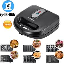 Appareil A Croque Monsieur Gaufrier Grill Beignets Madeleine Et Gateau Aux Noix 6 En 1 Multifonction Grande Puissance De 750w Achat Vente Gaufrier Cdiscount