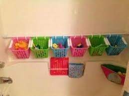 Shower curtain rod with baskets. Shower Curtain Rod Holders Ideas On Foter Shower Organization Bath Toys Kids Bathroom Organization