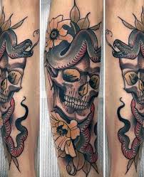 Snakes have always played vivid parts in frightening and fascinating mankind. 40 Neo Traditional Snake Tattoo Ideas For Men Serpent Designs