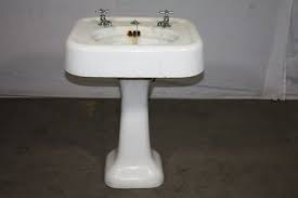 1940s antique cast iron pedestal sink