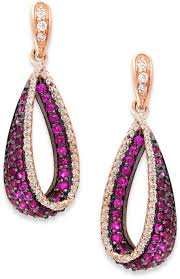 Amore By Effy Ruby 1 1 10 Ct T W And Diamond 1 4 Ct T W Earrings In 14k Rose Gold On Shopstyle Com Beautiful Jewelry 14k Rose Gold Earrings Earrings